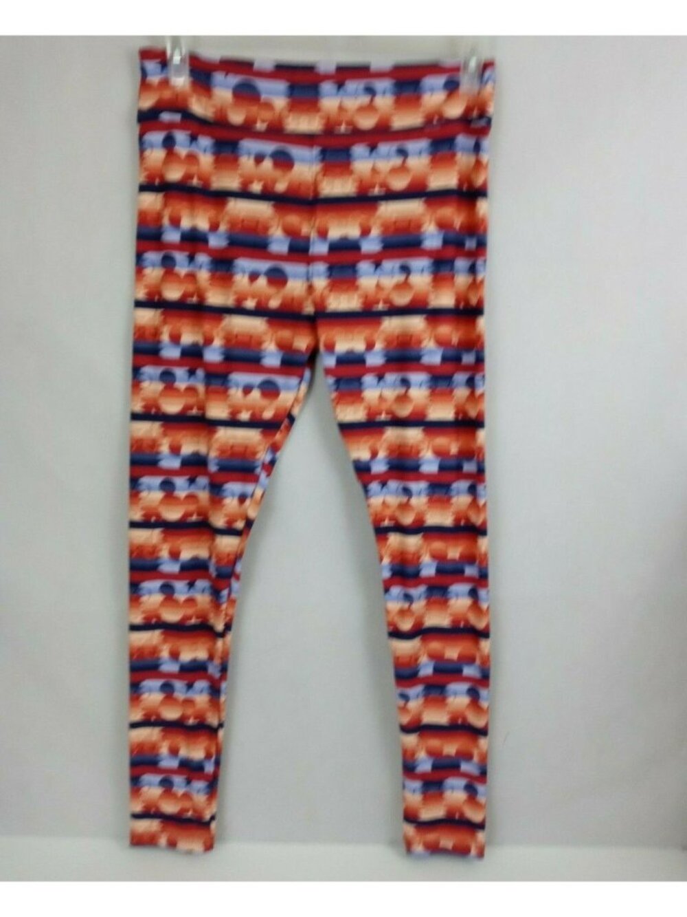 New LuLaRoe Disney Tall & Curvy Leggings Blue & Orange Stipe Mickey & Minnie